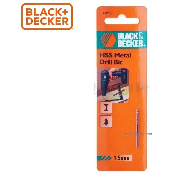 Mũi khoan sắt 1.5mm HSS Black & Decker A8062