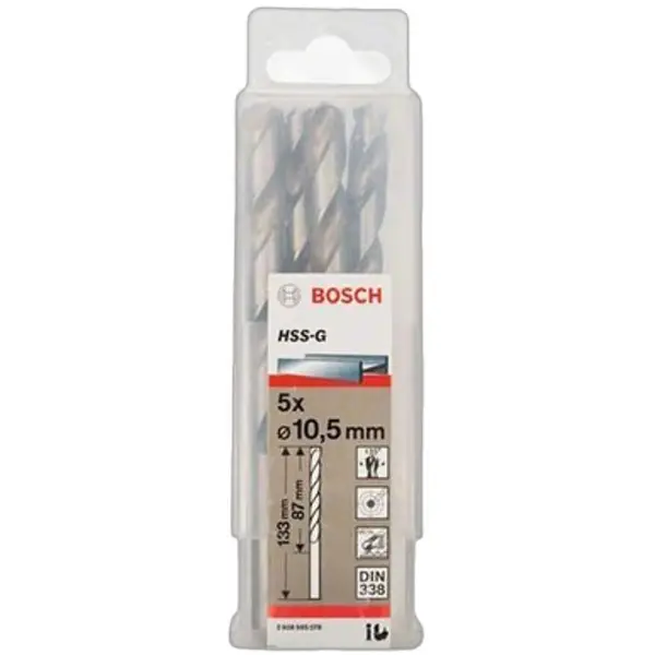 MŨI KHOAN SẮT HSS-G 10.5MM BOSCH 2608595078 (HỘP 5 MŨI)