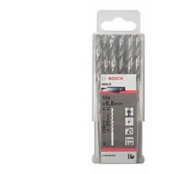Mũi khoan sắt HSS-G 6.8mm (hộp 10 mũi) Bosch 2608595069