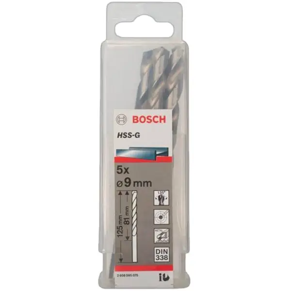 MŨI KHOAN SẮT HSS-G 9.0MM BOSCH 2608595075 (HỘP 5 MŨI)