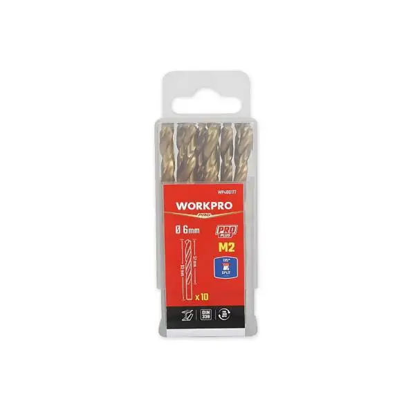 Mũi khoan xoắn HSS-G M2 3.5mm (1 bộ = 10 cái) Workpro WP400163