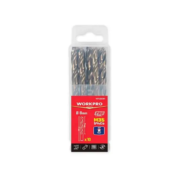 Mũi khoan xoắn HSS-G M35 10mm (1 bộ = 5 cái) Workpro WP400088