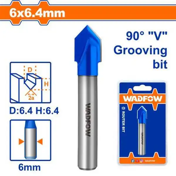 Mũi Phay Gỗ Cắt Rãnh V 6X6.4Mm WRG2401 WADFOW