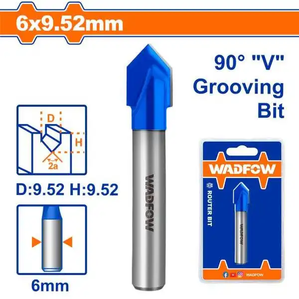 Mũi Phay Gỗ Cắt Rãnh V 6X9.5Mm WRG2403 WADFOW