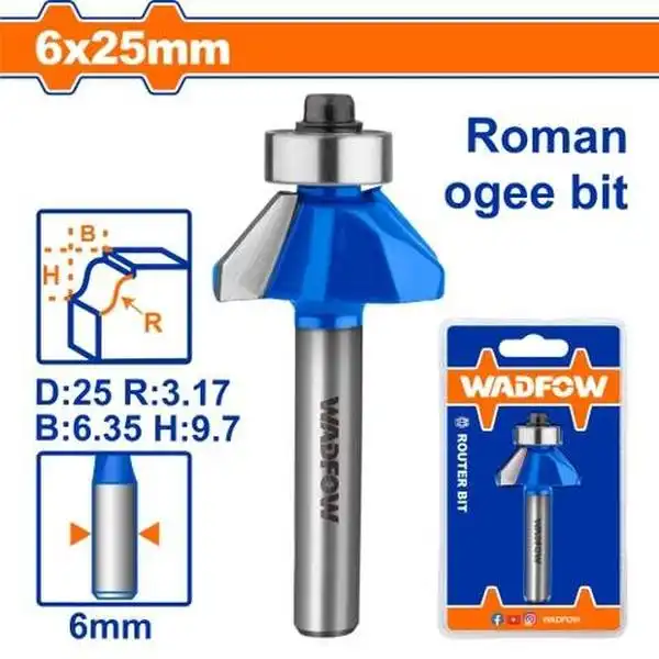 Mũi Phay Gỗ Đánh Chỉ Cổ Điển 6X6X25Mm WRG5402 WADFOW