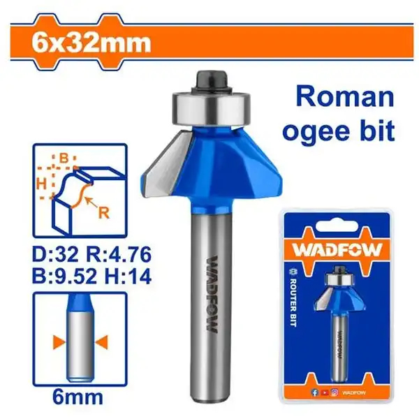 Mũi Phay Gỗ Đánh Chỉ Cổ Điển 6X6X32Mm WRG5404 WADFOW