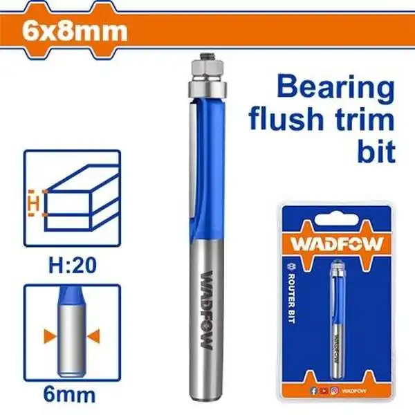 Mũi Phay Gỗ Thẳng Bi Dưới 6X6X8Mm WRG7402 WADFOW
