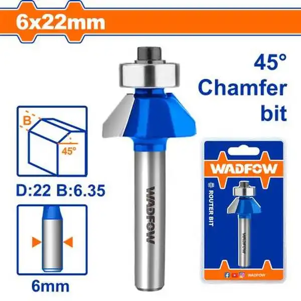Mũi Phay Gỗ Vát 45 độ 6X6X22Mm WRG3401 WADFOW