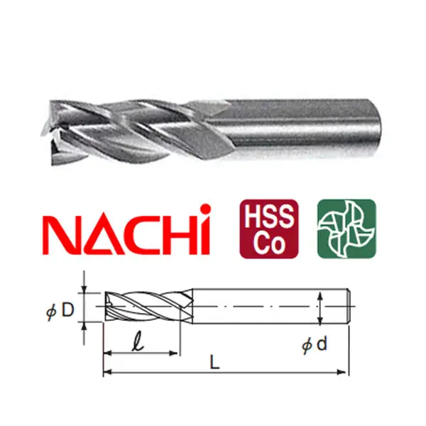 Mũi Phay ngón 4 cạnh 20mm Nachi List 6210 4SE20
