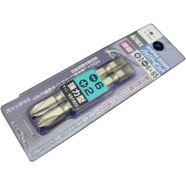Mũi vặn vít 2 đầu tự tính bake 2mm x dẹp 6mm L65mm No.AHPM-2065 Anex
