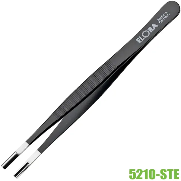 Nhíp chống tĩnh điện kẹp linh kiện ELORA 5210-STE, mũi khoét rãnh dọc