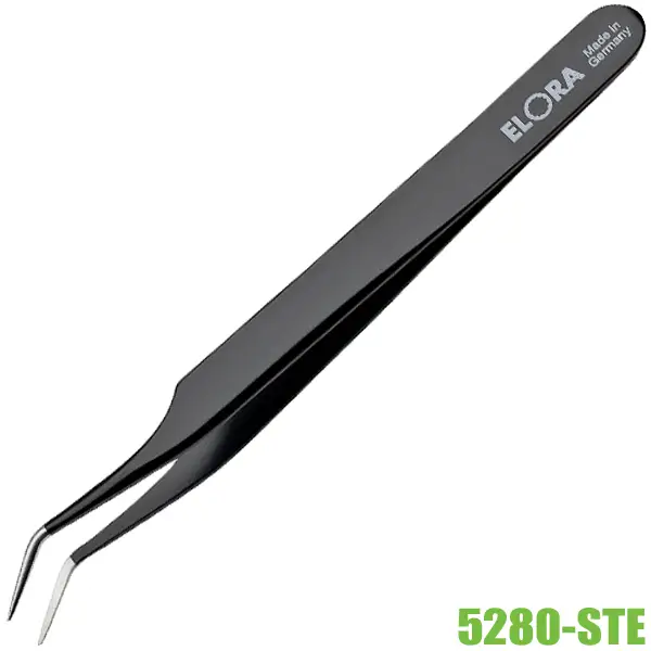 Nhíp gắp linh kiện chống tĩnh điện ELORA 5280-STE, mũi nhọn bo góc trái
