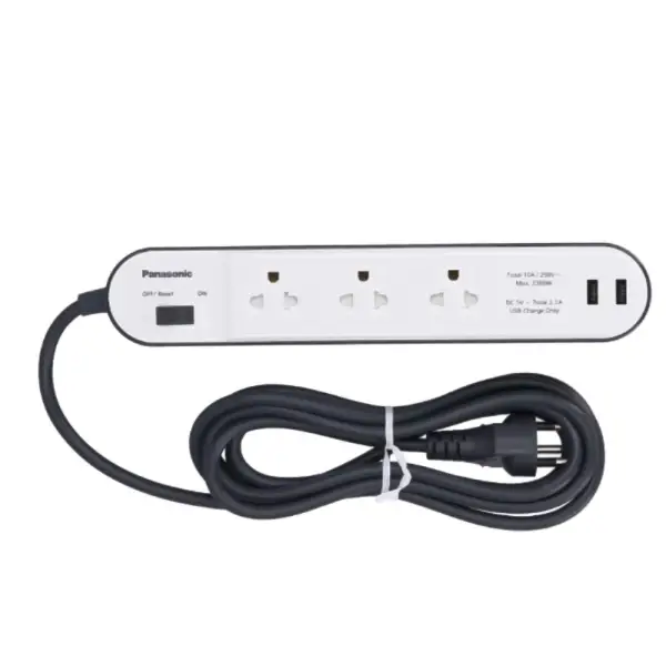 Ổ cắm điện 3m Panasonic WCHG243322W-VN (2300W, Loại 3 ổ cắm, 2 USB)