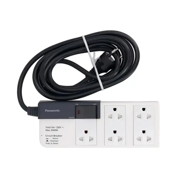 Ổ cắm điện 3m Panasonic WCHG28352 (3500W, 1 công tắc, 5 ổ cắm)