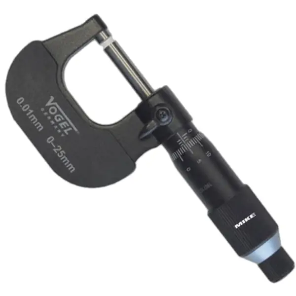 Panme cơ đo ngoài Vogel 231309, từ 0-25mm, sơn tĩnh điện màu đen