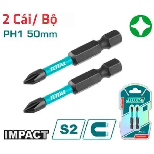 PH1x50mm Bộ mũi vít bake 2 chi tiết Total TACIM71PH150