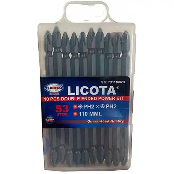 PH2x110mm Bộ mũi vít bake 2 đầu 10 chi tiết Licota S3BPD111002B