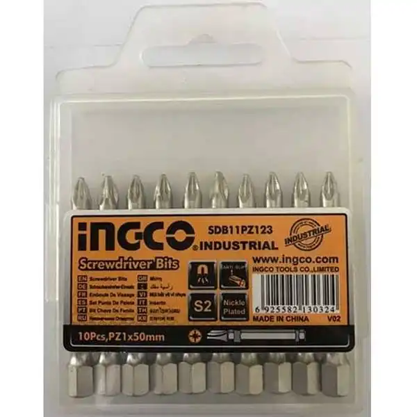 PZ1x50mm Bộ mũi vít bake 10 mũi INGCO SDB11PZ123