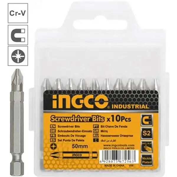 PZ2x50mm Bộ mũi vít bake 10 mũi INGCO SDB11PZ223