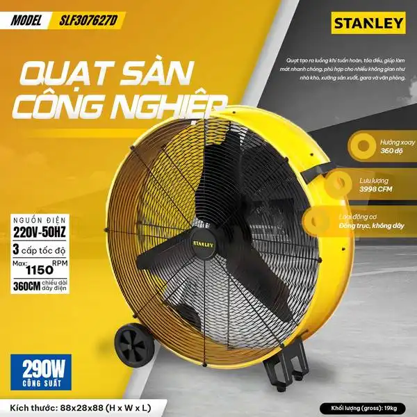 QUẠT CÔNG NGHIỆP STANLEY 30 inch SLF307627D