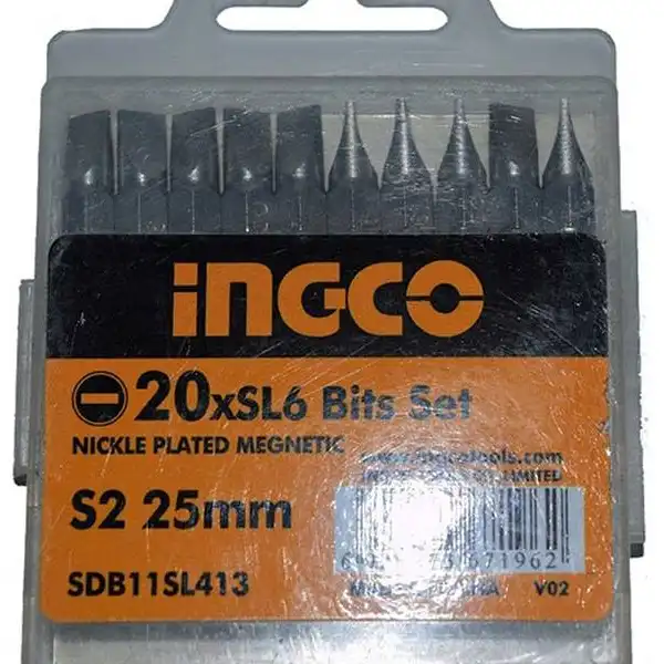 SL6x25mm Bộ mũi vít dẹp 20 mũi INGCO SDB11SL413
