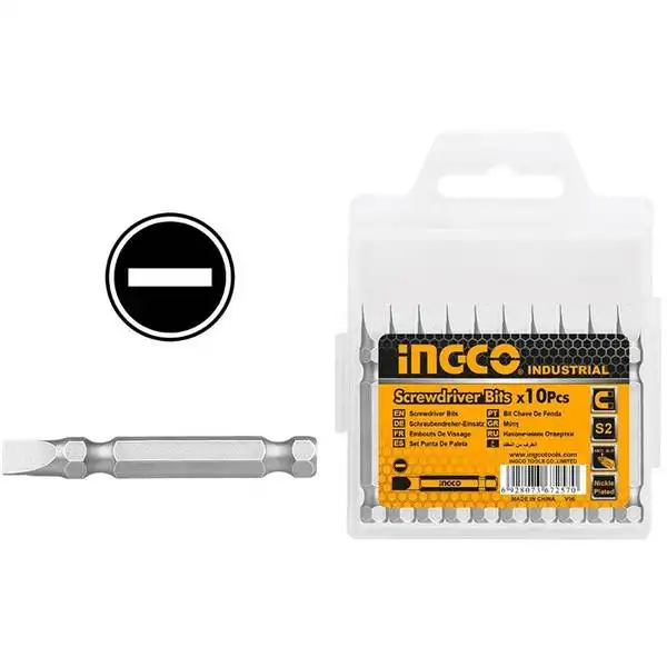 SL6x50mm Bộ mũi vít dẹp 10 mũi INGCO SDB11SL423