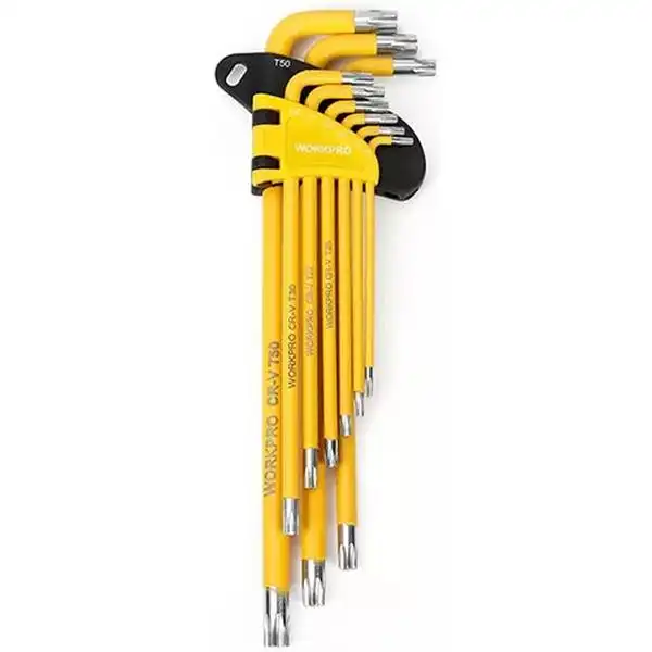 T10-T50 Bộ lục giác đầu sao (có lỗ) 9 chi tiết Workpro WP222008