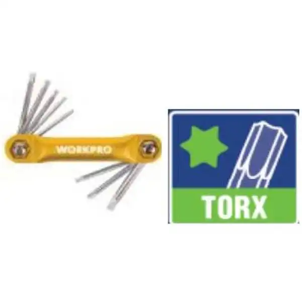 T10-T50 Bộ lục giác đầu sao gấp gọn 8 chi tiết Workpro WP222025