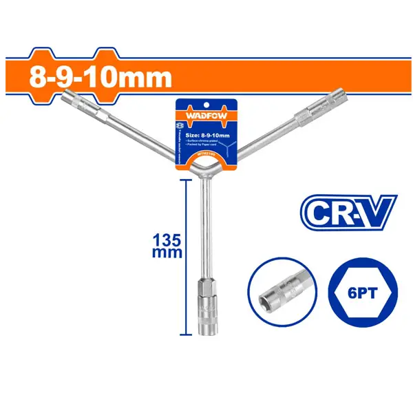 Tay vặn chữ Y đầu lục giác 8-9-10mm WadFow WTH2100