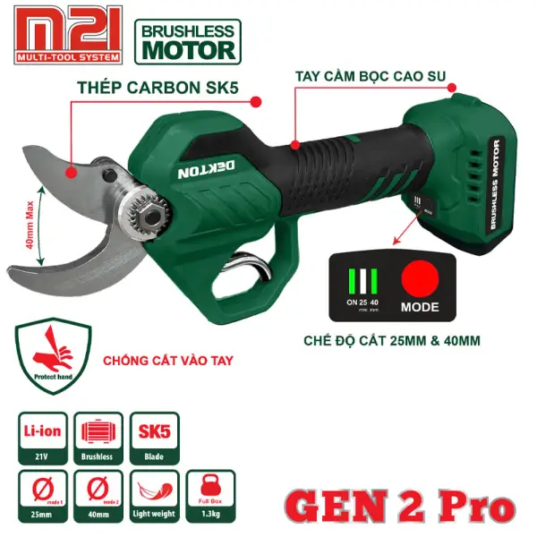 Thân Máy cắt cành dùng pin 21V Dekton M21-MCC40PRO