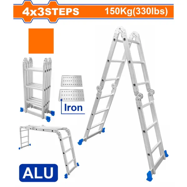 Thang nhôm gấp 4 khúc Wadfow WLD7H43
