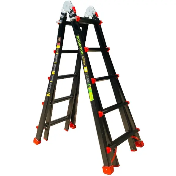 Thang nhôm rút lồng chữ A 2.5m Boodoor RS50 (Sơn đen)