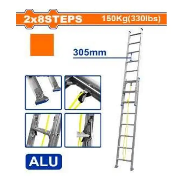 Thang nhôm trượt 2 đoạn Wadfow WLD8H16