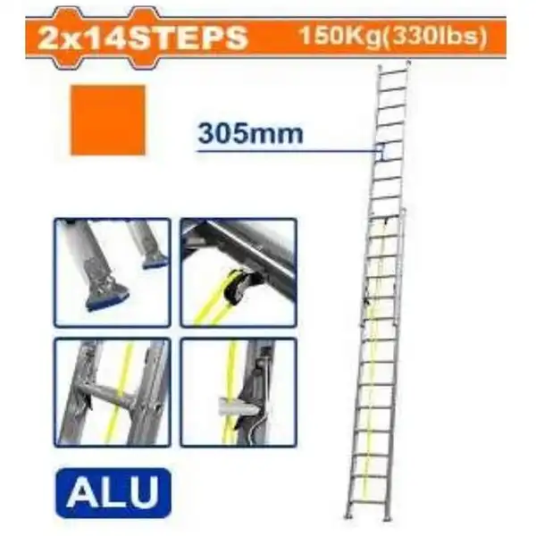 Thang xếp kéo dài 2x14 bậc WADFOW WLD8H28