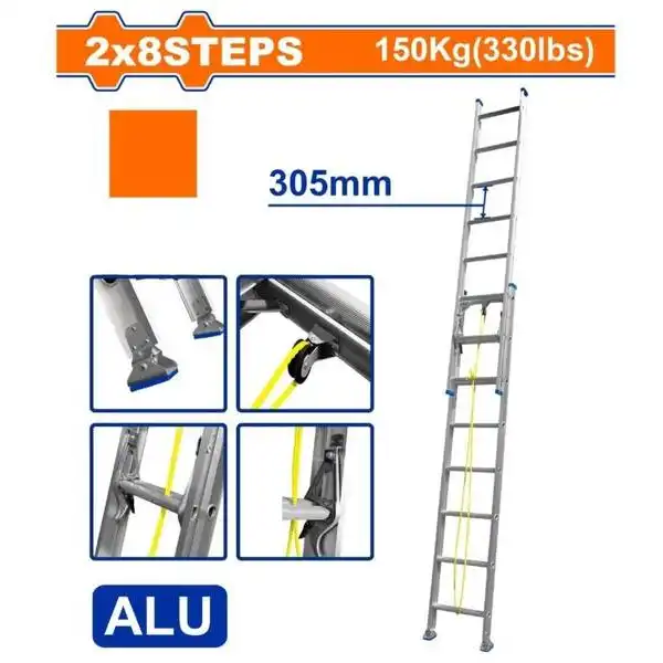 Thang xếp kéo dài 2x8 bậc WADFOW WLD8H16