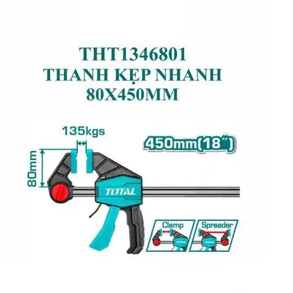 Thanh kẹp nhanh 80x450mm THT1346801 TOTAL