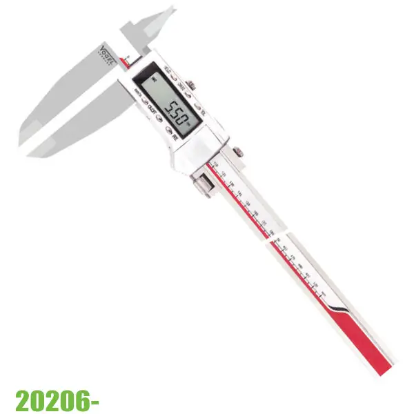 Thước cặp điện tử inox 20206, ngàm lớn chuẩn DIN 862