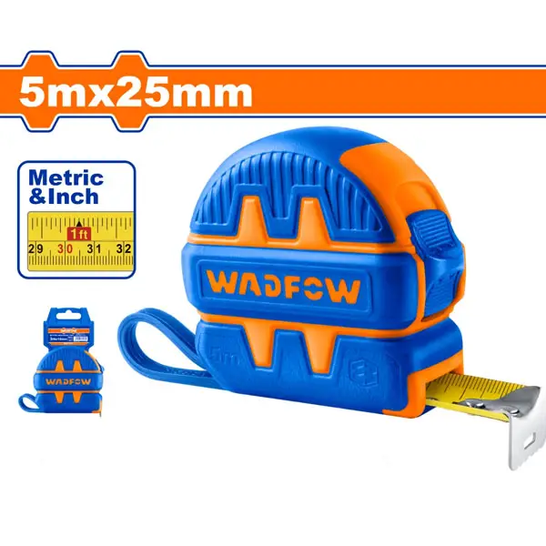 Thước cuộn thép nền vàng WadFow WMT1230 5x25mm