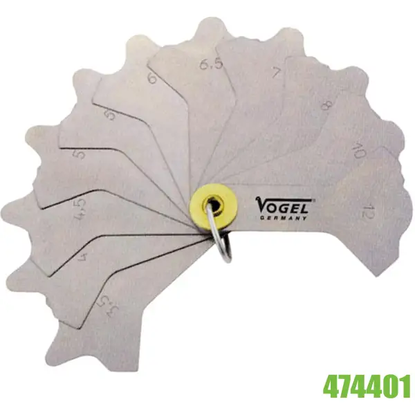 Thước đo mối hàn 12 lá VOGEL Germany 474401, bằng inox