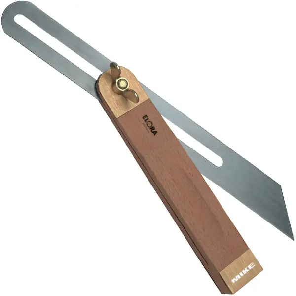 Thước Êke ELORA 1567H cán gỗ, có vít chỉnh góc như dưỡng đo