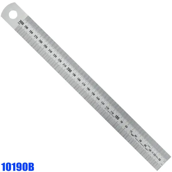 Thuớc inox 10190B, type B, vạch chia mm trên dưới