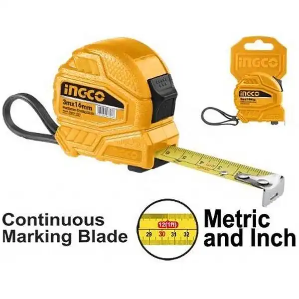 Thước Kéo Thép Nền Vàng 3m HSMT26316 INGCO