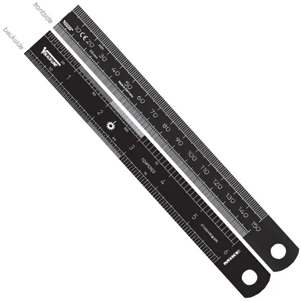 Thước lá inox 1026431, bề mặt phủ điện hóa anod màu đen