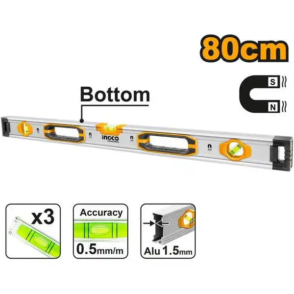 Thước Thủy (Kèm Theo Nam Châm Hút) HSL38080M INGCO