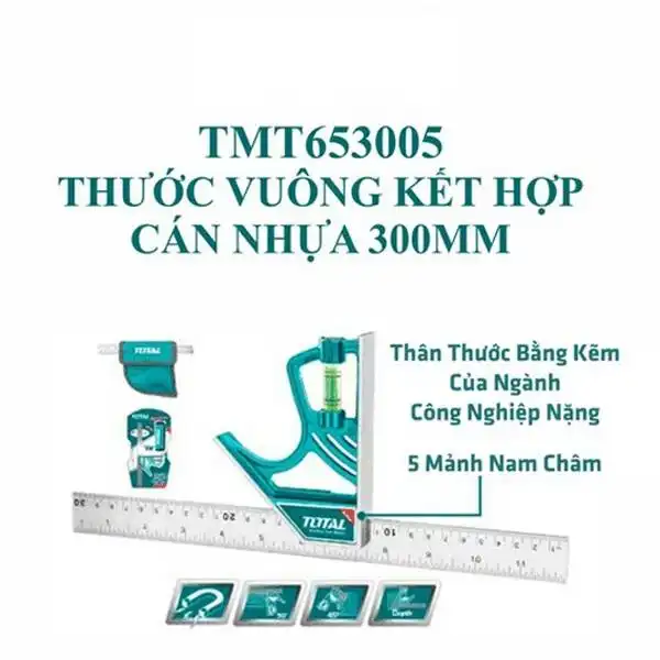 Thước vuông kết hợp cán nhựa 300mm TMT653005 TOTAL