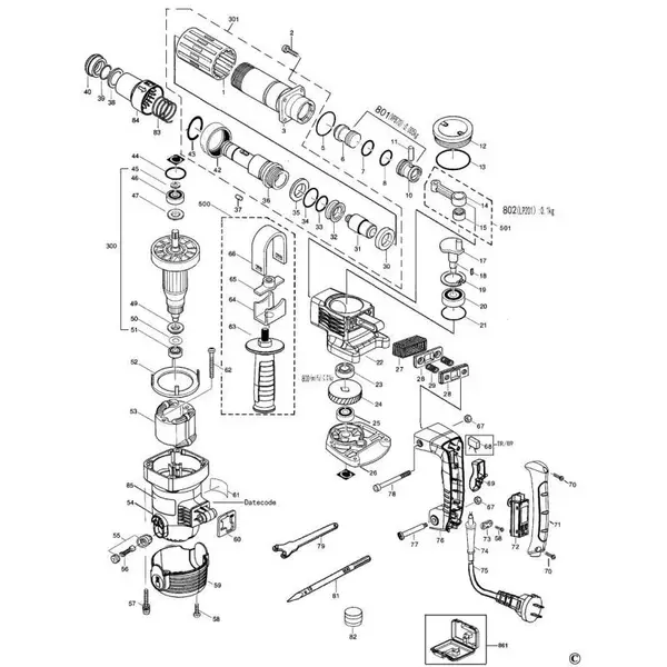 Trục đảo máy khoan DCH273, DCH364 Dewalt N288223