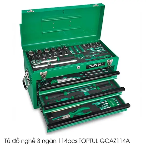 Tủ đồ nghề 3 ngăn 114 chi tiết TOPTUL GCAZ114A