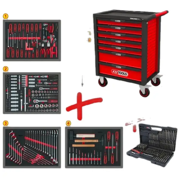 Tủ dụng cụ sửa chữa 515 món 7 ngăn KSTools 826.7515