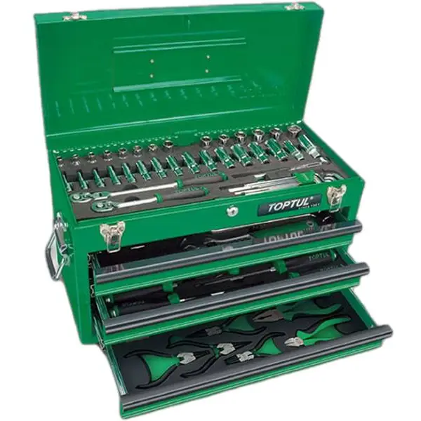 Tủ đựng dụng cụ 3 ngăn có dụng cụ 82 cái GCAZ0047 Toptul