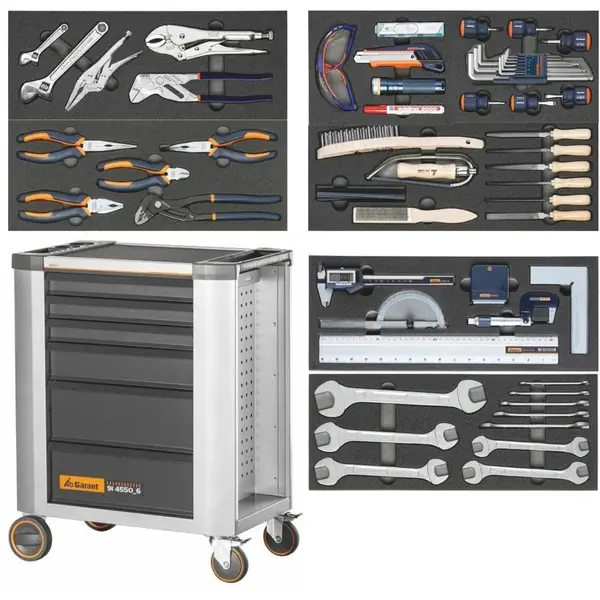 TỦ ĐỰNG DỤNG CỤ 6 NGĂN KÉO CÓ BÁNH XE GARANT VỚI 3 NGĂN FULL DỤNG CỤ